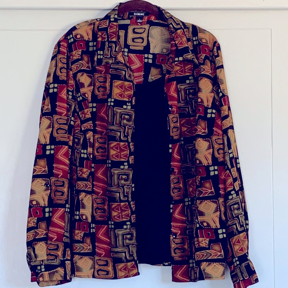 Dress blouse.  Layered look.  100% Polyester